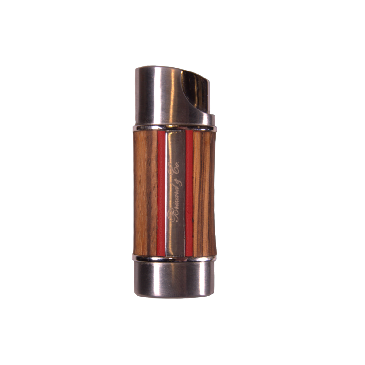 Brizard &amp; Co Nano Single Flame Lighter - Zebrawood &amp; Racing Red