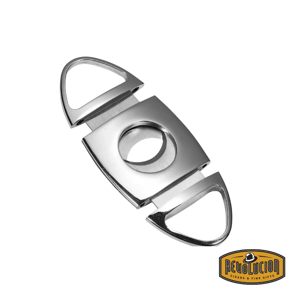 Baloon Cigar Cutter Double Blade – crafted from stainless steel with dual guillotine blades and a minimalist design, ensuring sharp, symmetrical cuts for a smooth cigar draw.
