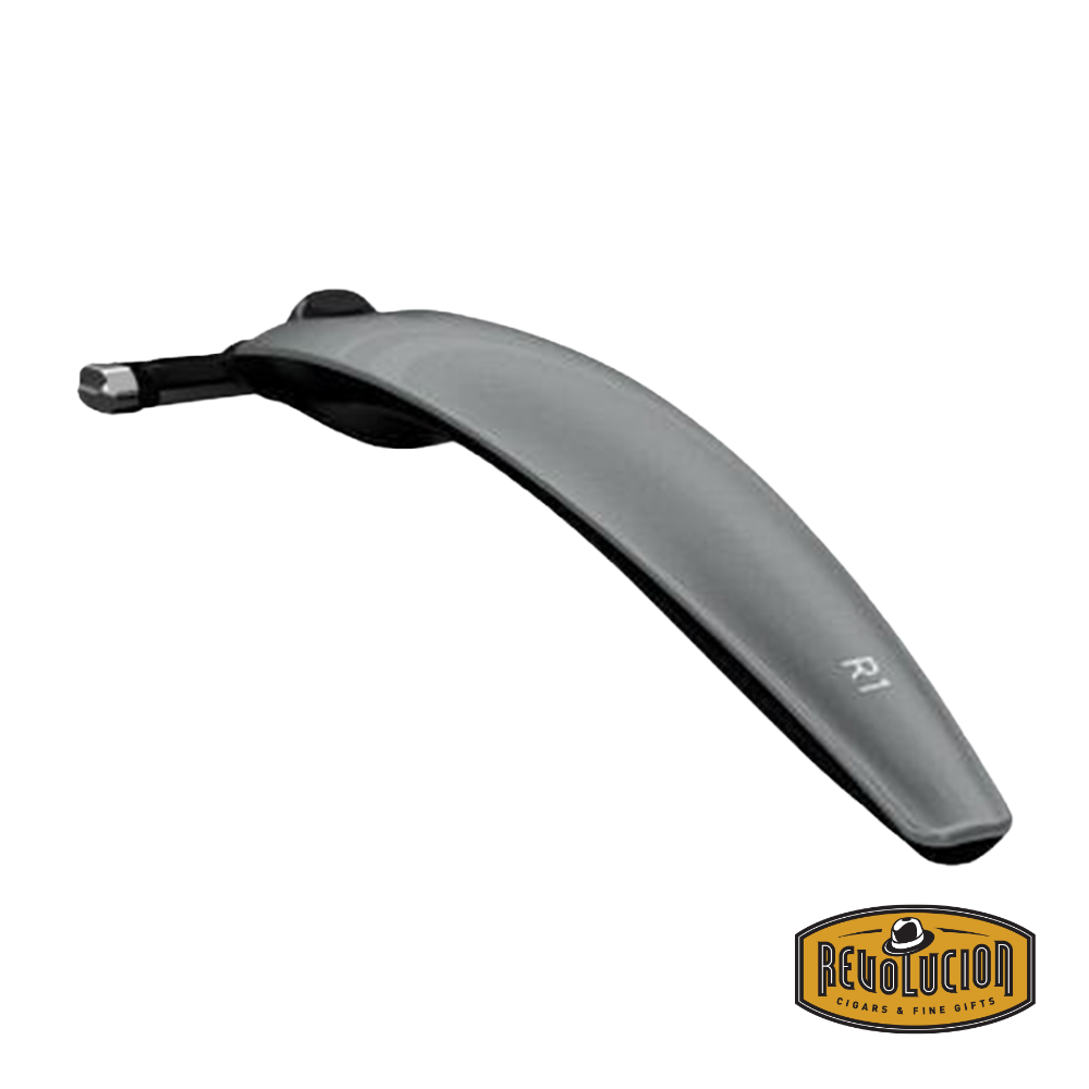 Angled view of the sleek Bolin Webb R1 Graphite Razor.