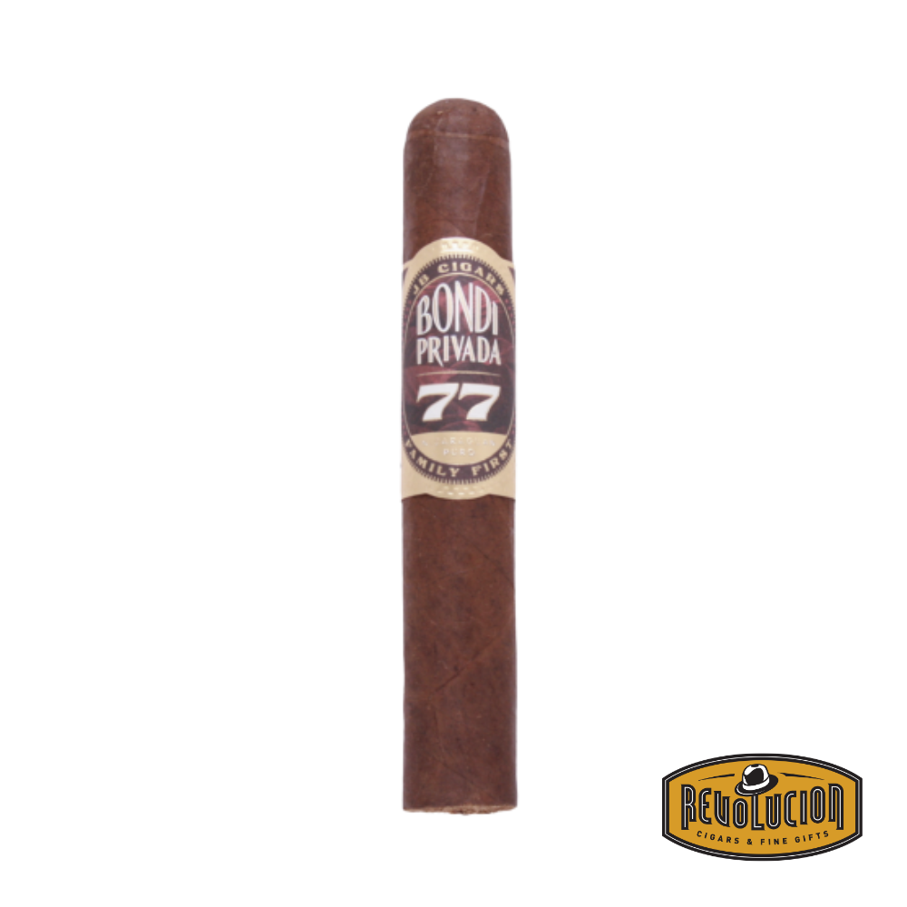 Bondi Privada 77 Toro – a full-bodied, toro-sized Nicaraguan cigar with a firm, oily wrapper and well-defined seams, exuding strength and richness in its robust profile.