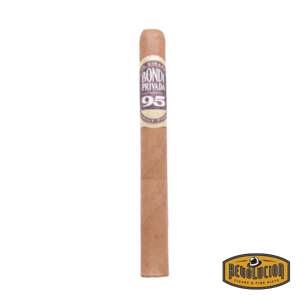 Bondi Privada 95 Gordo Connecticut – a chunky, classic Gordo-sized Nicaraguan cigar wrapped in a light Connecticut leaf, showcasing a smooth, uniform burn and refined appearance.