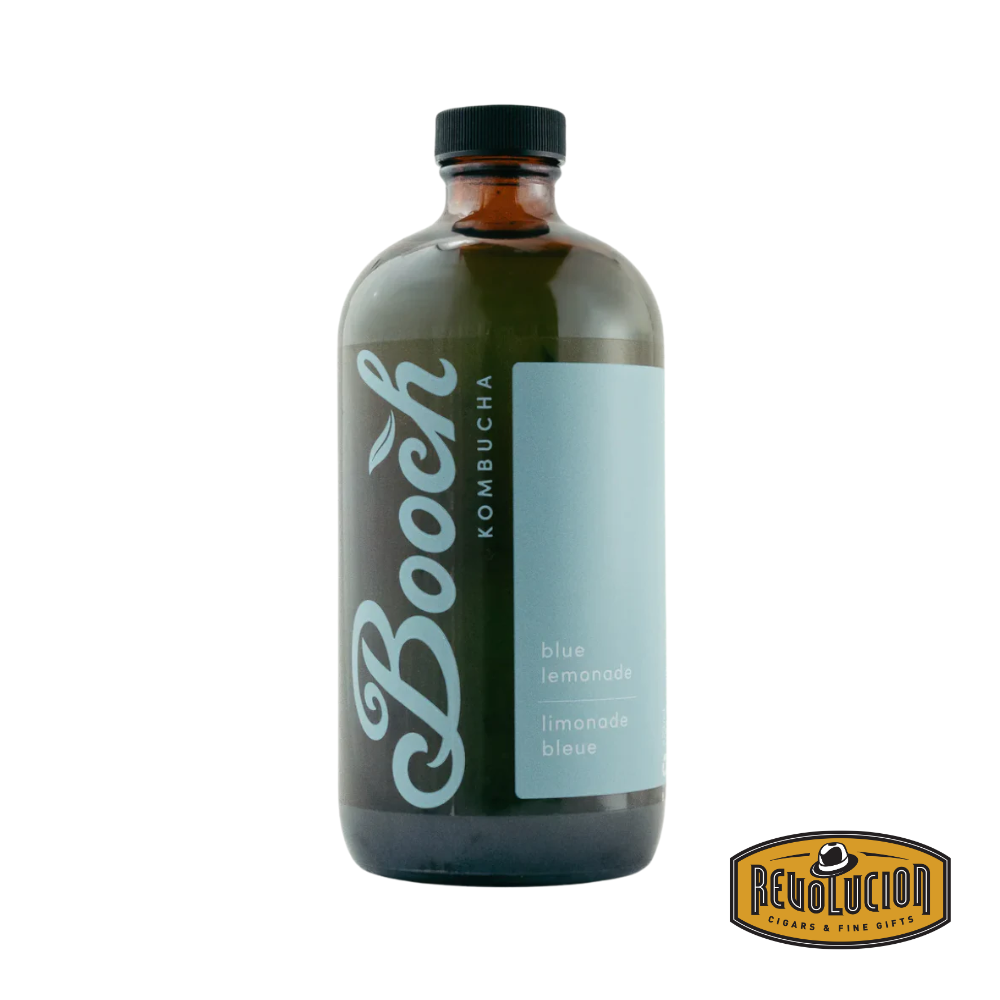 Booch Blue Lemonade Kombucha 473 mL can, showcasing a colorful design and highlighting its refreshing, fruity appeal.