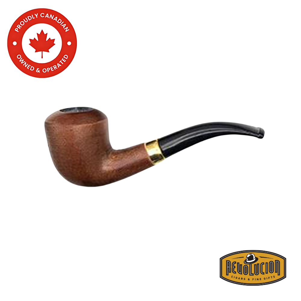 Brigham Anton Pipe - Maple Brown #04 Smoking Pipe with a smooth brown finish and classic bowl shape, displayed in side view.