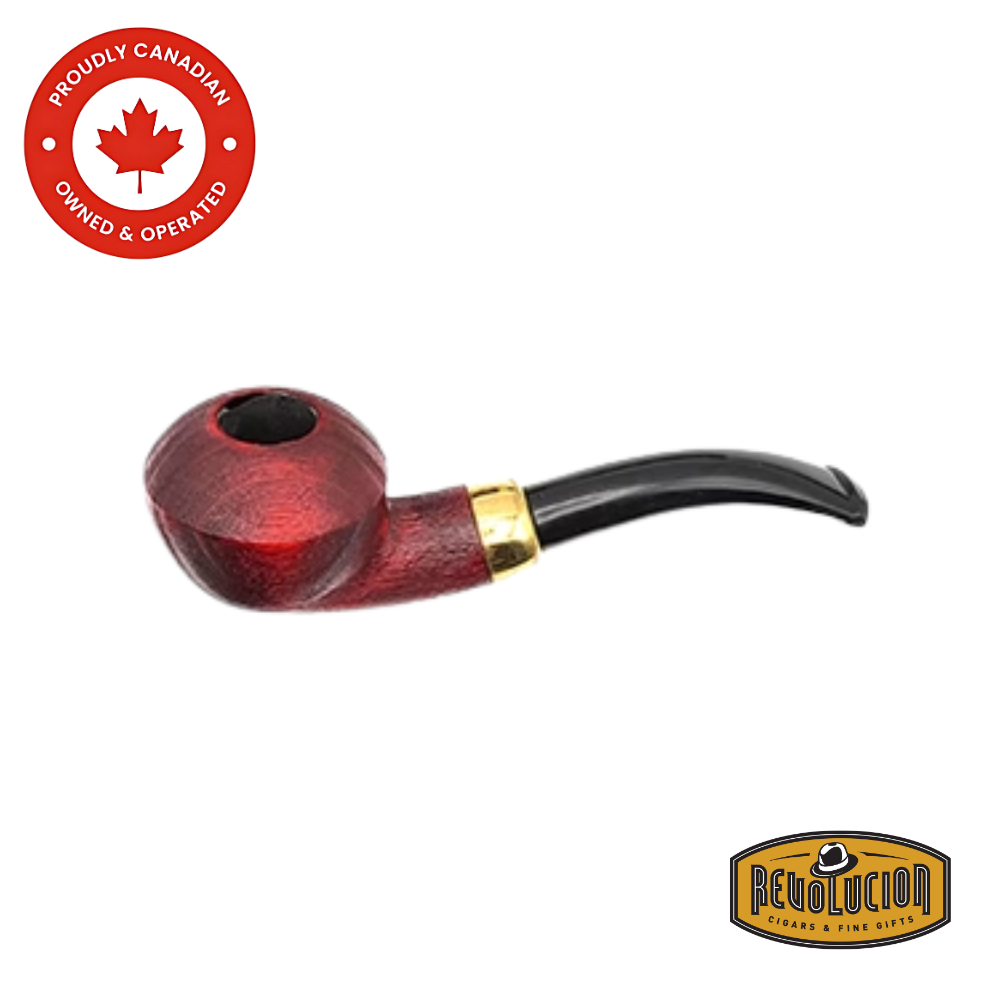 Brigham Anton Pipe Maple Red Sand #07 smoking pipe featuring a smooth, rounded bowl and elegant red sandblast finish, highlighting the natural maple grain and craftsmanship.