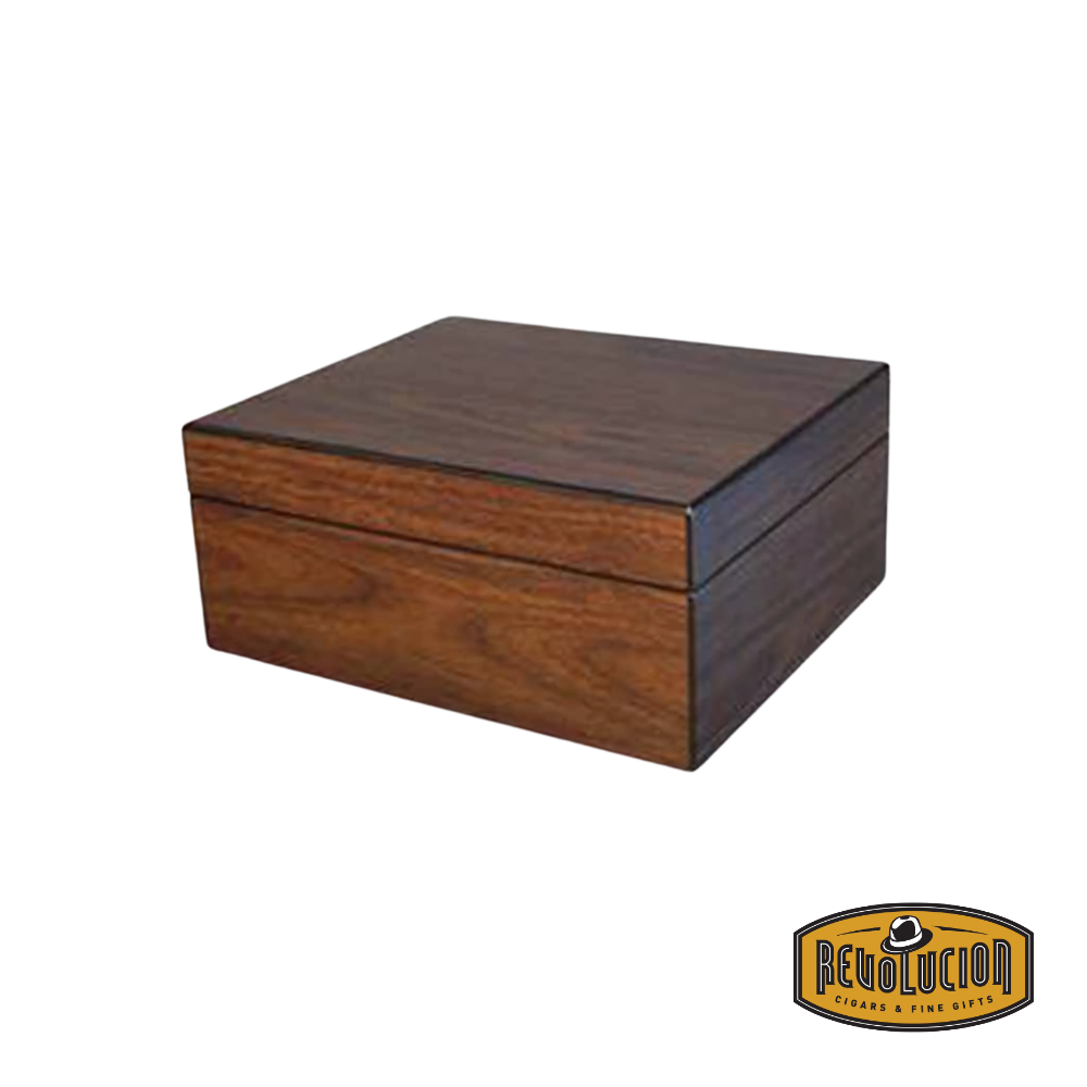 Brigham Celestial Matte Finish Cigar Humidor - 50 Count in elegant walnut, featuring a matte surface and secure sealing to maintain cigar freshness.