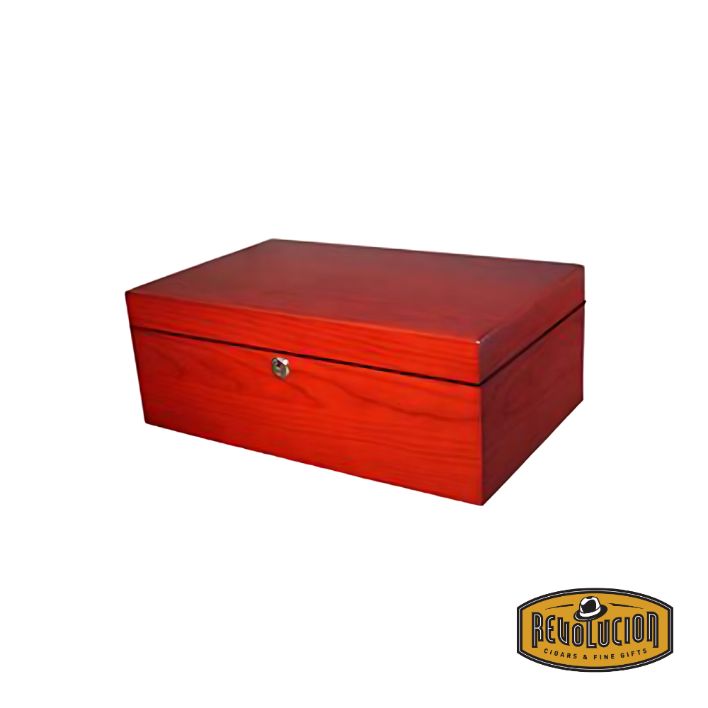 Brigham Celestial Matte Finish Humidor - 75 Count in a warm cherry wood finish, combining style and function for cigar aficionados.