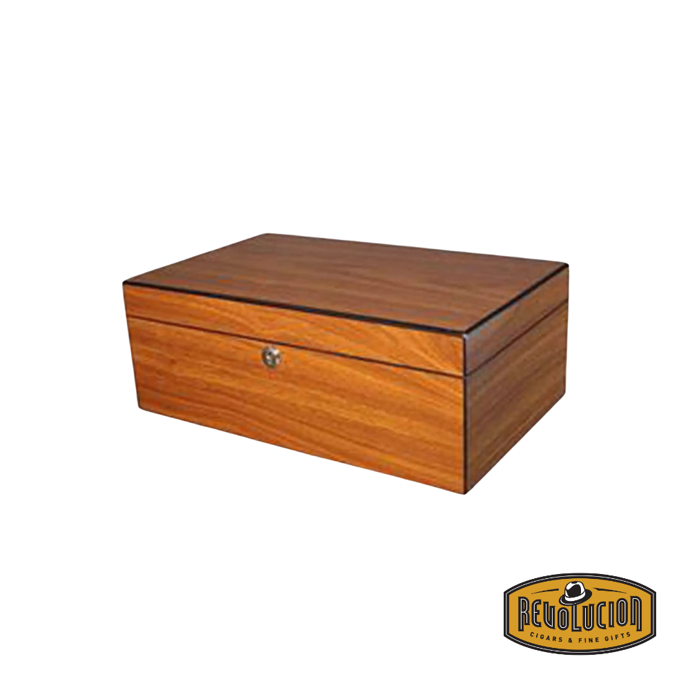 Brigham Celestial Matte Finish Humidor - 75 Count in a rich mahogany finish, offering a sleek and elegant storage solution for cigars.