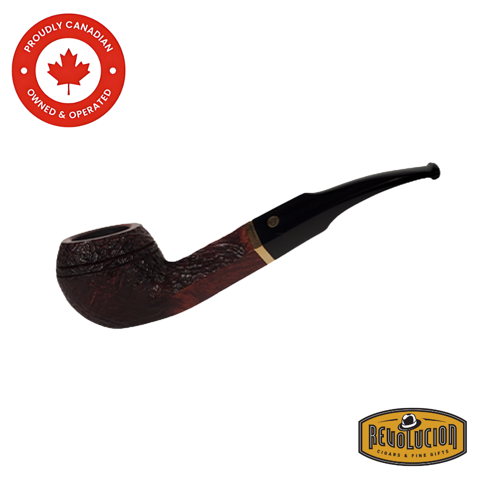 Left side of the Brigham Tundra #29 Smoking Pipe, highlighting the grain pattern on the briar wood.