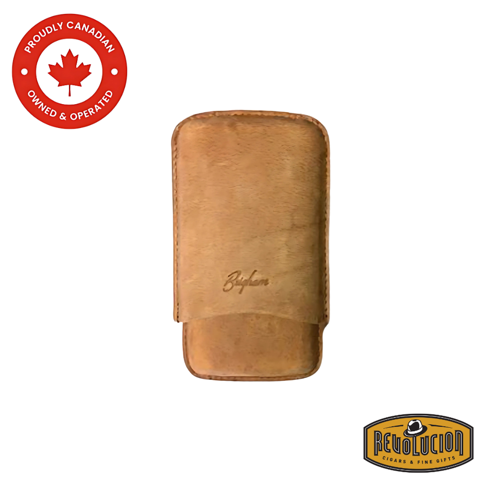 Brigham Cigar Case 3F Robusto Brown – A luxurious brown leather cigar case built to store and protect three robusto cigars, ideal for travel or everyday use.