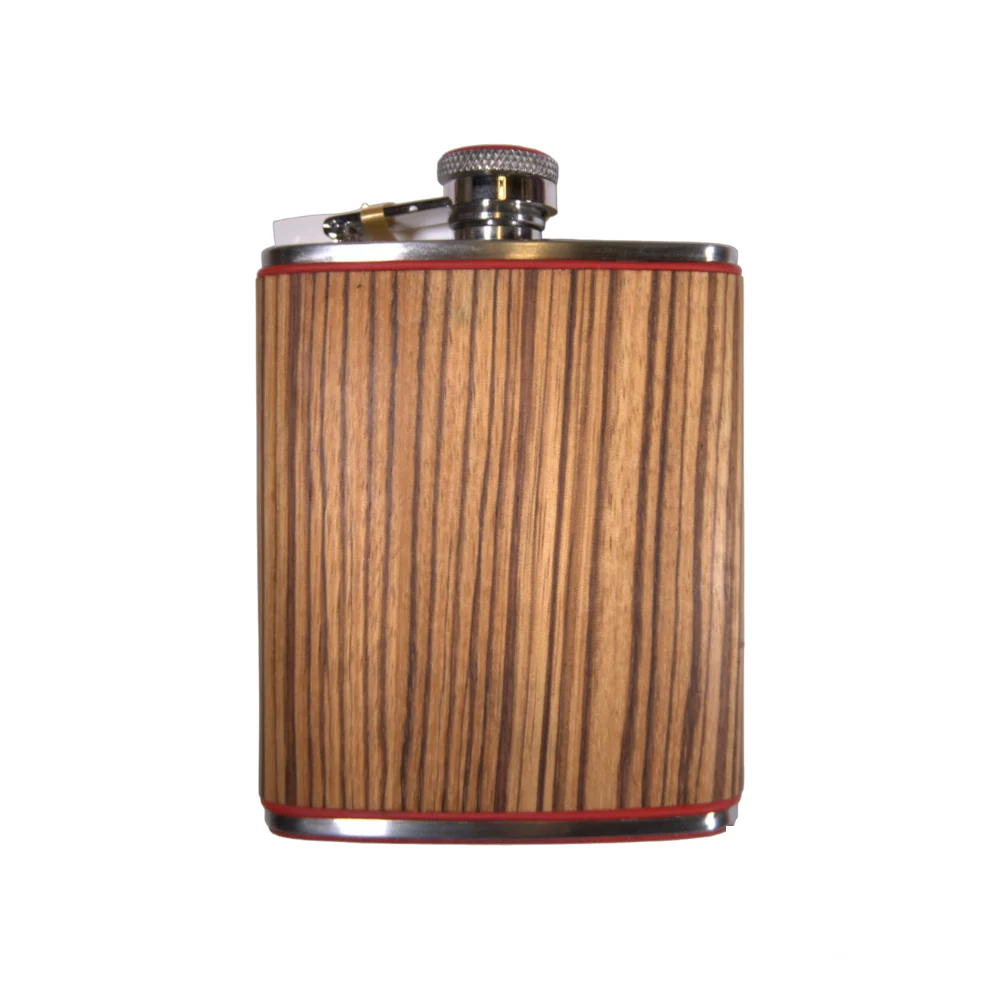 Brizard & Co Flask - Zebrawood & Racing Red