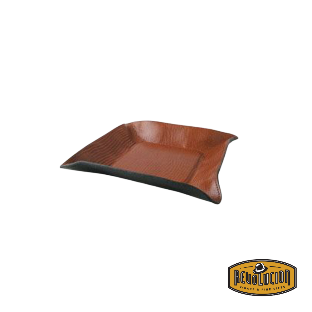 Brizard & Co Valet Leather Tray in Lizard Havana, featuring a sophisticated lizard-textured finish in warm Havana tones for a luxurious touch.