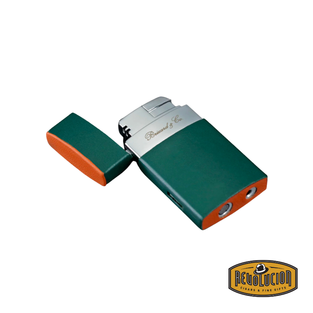 Brizard & Co Venezia Single Flame Lighter - Augusta (Limited Edition), elegantly opened on the floor, showcasing its premium design.