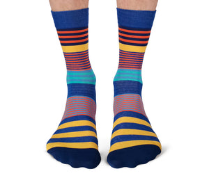 Uptown Calf Length Cotton Unisex Socks - Colour Bands