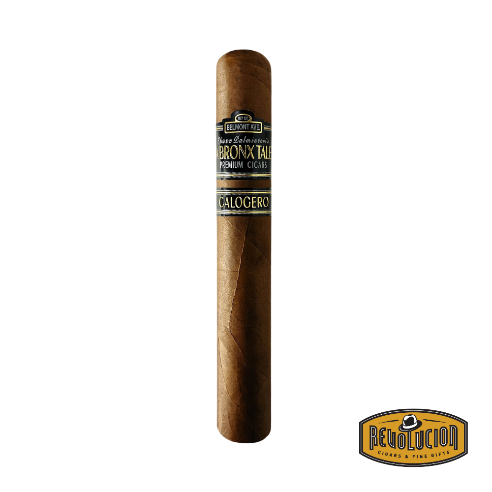 A premium Dominican cigar named Chazz Palminteri's A Bronx Tale - Calogero Gordo, featuring a medium strength profile and a robust, thick ring gauge ideal for an extended smoke.