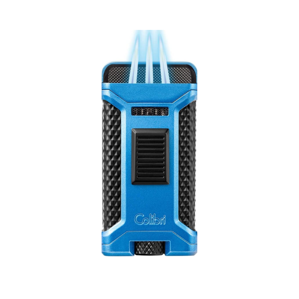 Colibri Ascari Triple Flame Lighter - Blue &amp; Black