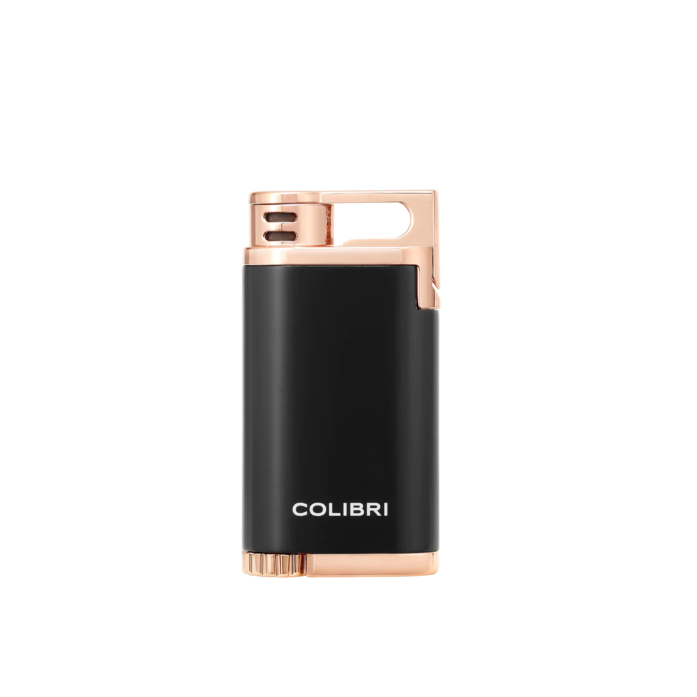 Colibri Belmont Single Jet Flame Lighter - Black &amp; Rose Gold