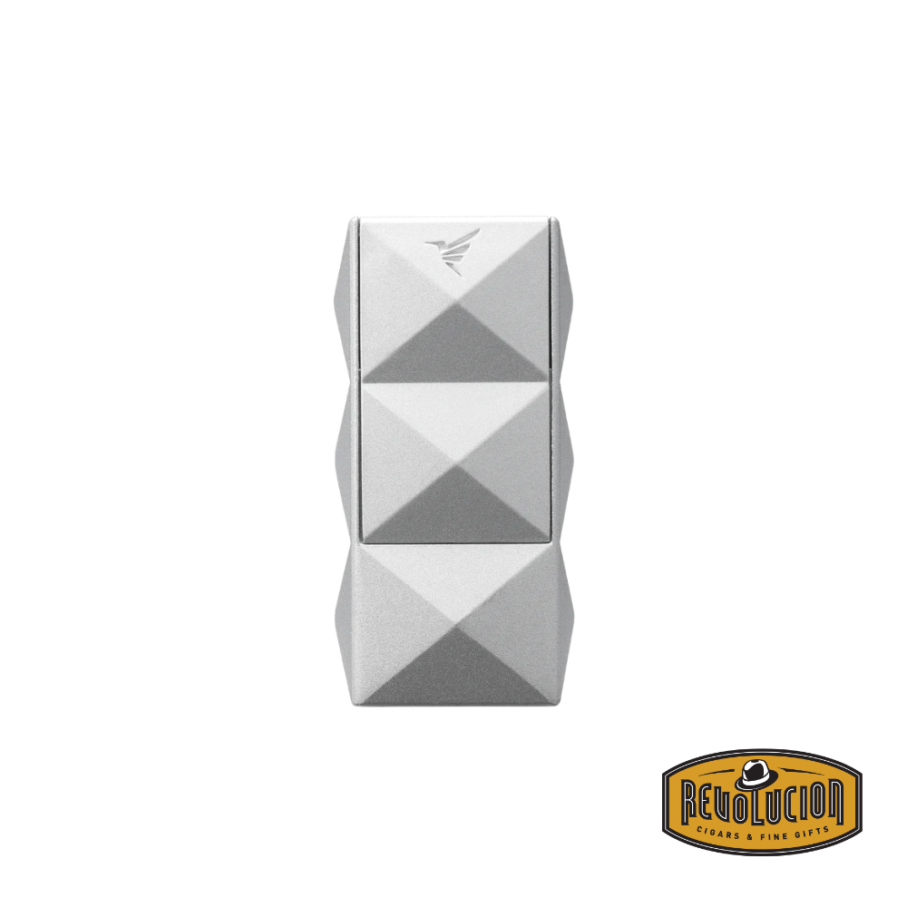 Briquet Colibri Quasar II à double flamme avec poinçon - Argent