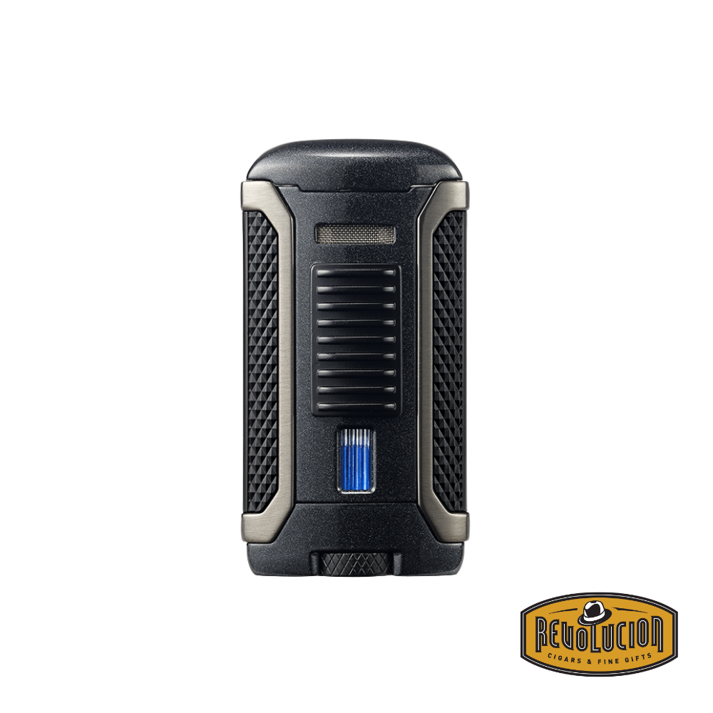 Colibri Apex Metallic Single Flame Lighter in Black with a sleek, racing-inspired design and ergonomic grip.