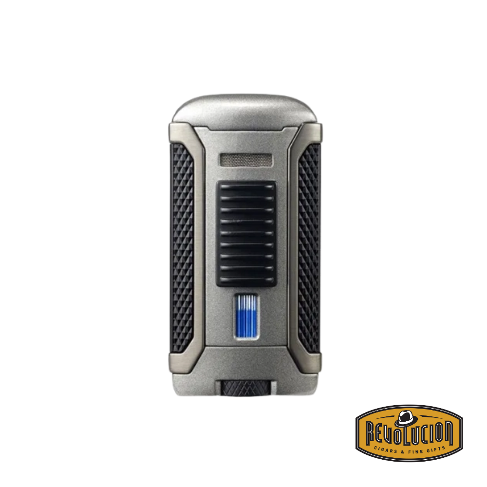 Colibri Apex Metallic Single Flame Lighter in Charcoal, featuring a sophisticated dark metallic finish and durable construction.