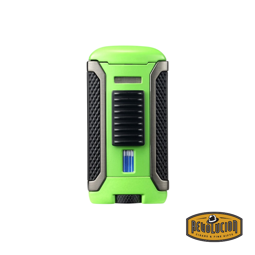 Colibri Apex Metallic Single Flame Lighter in Green, offering a bold and modern look with a powerful single flame.