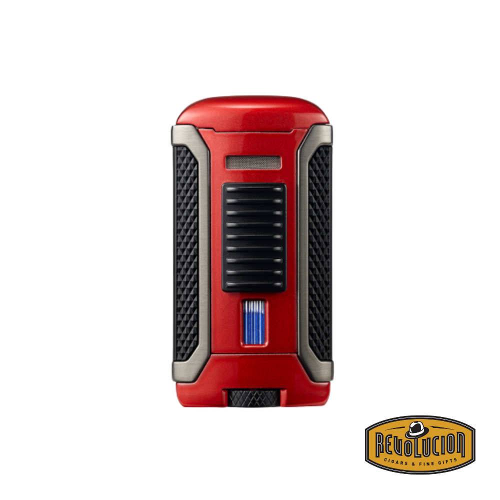 Colibri Apex Metallic Single Flame Lighter in Red, featuring a bold metallic finish and single-jet flame.