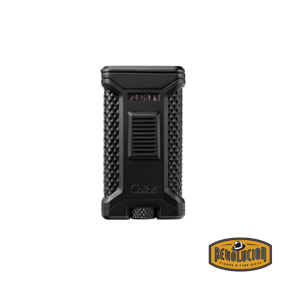 Colibri Ascari Triple Flame Lighter & Punch - Black