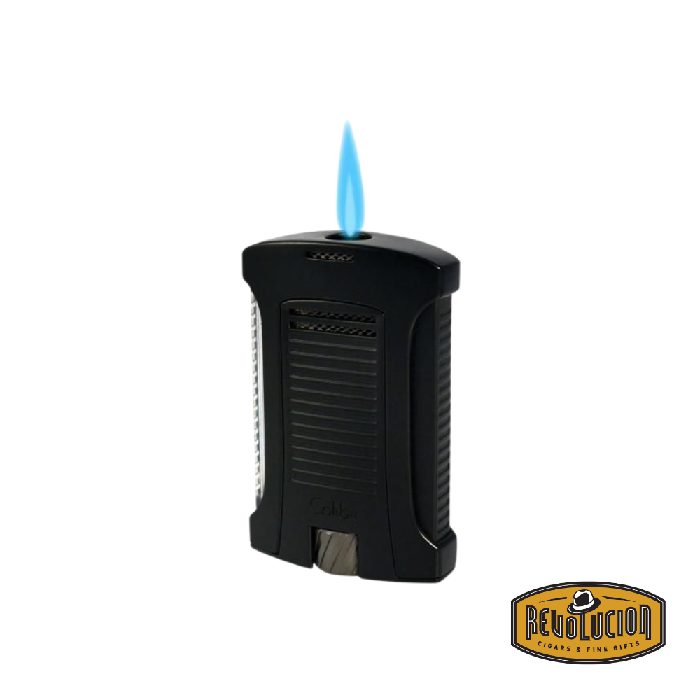 Colibri Daytona Single Jet Flame Cigar Lighter in sleek black, featuring a powerful wind-resistant jet flame and ergonomic design.
