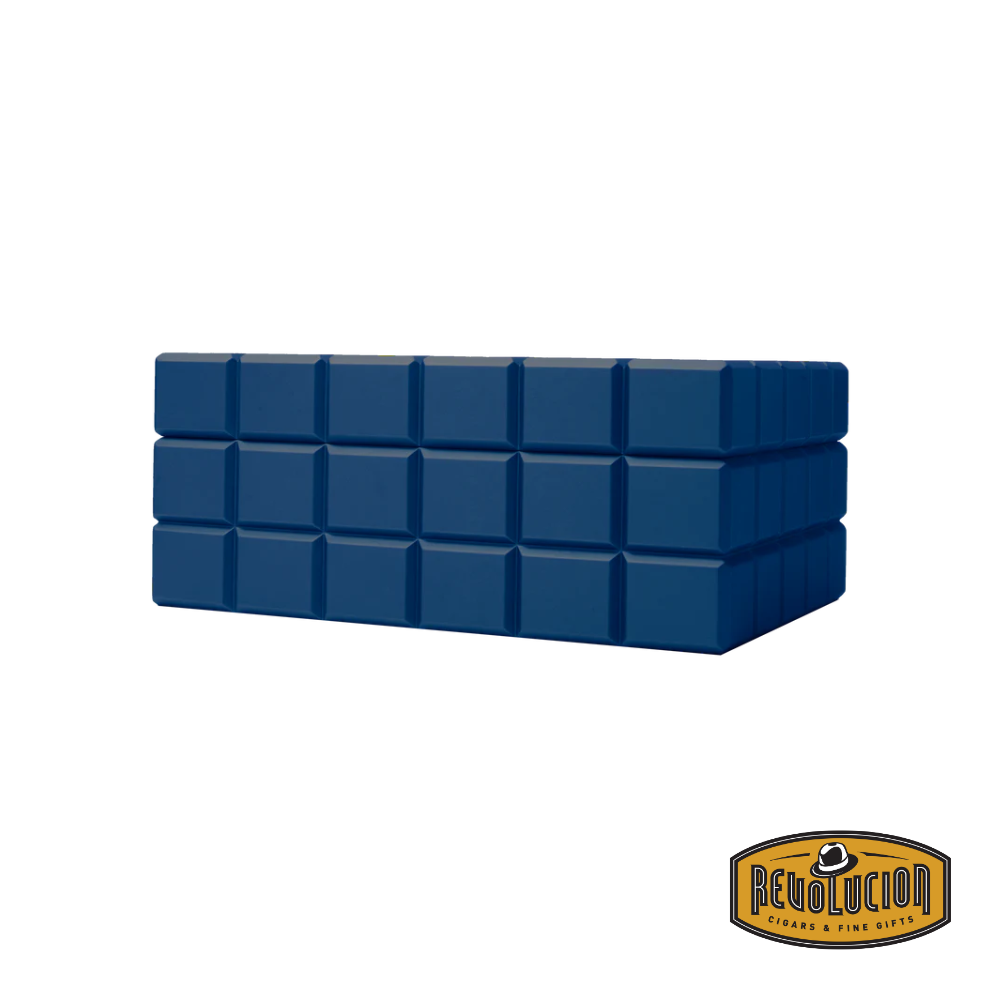 Colibri Heritage Cigar Humidor - Matte Navy 125 Count, featuring a sleek, deep blue matte finish with a modern and spacious design, perfect for storing and preserving premium cigars.