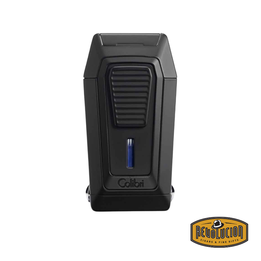 Colibri Quantum Triple Jet Lighter in Black, featuring a sleek and modern front design.