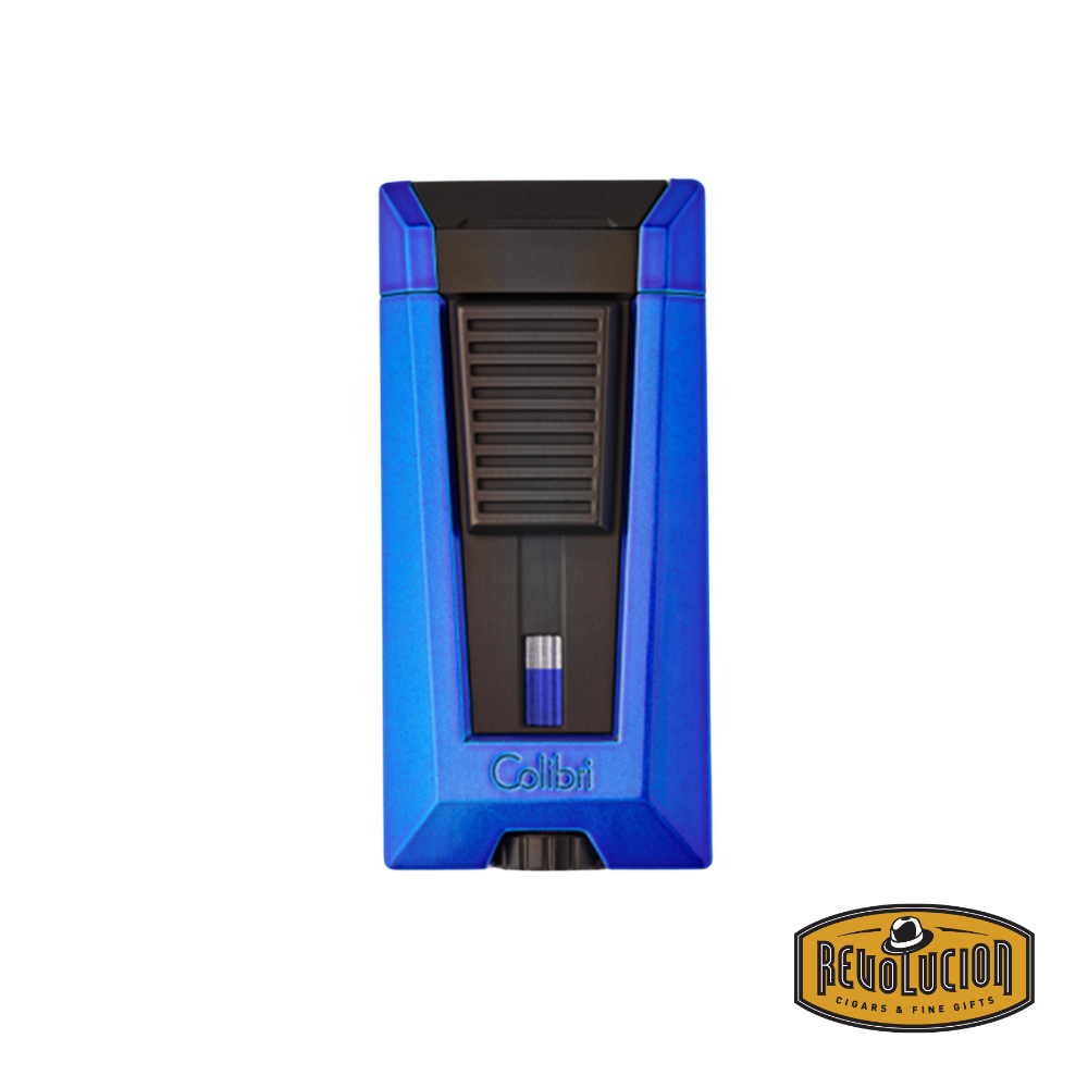 Colibri Stealth 3 Triple Flame Cigar Lighter in Blue, featuring a bold and modern front design.