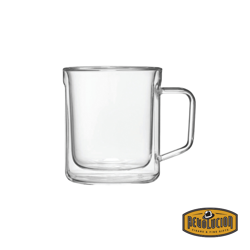 Corkcicle Glass Mug Set of 2, a stylish pair of double-walled glass mugs designed to keep beverages hot or cold while providing a sleek, modern look.