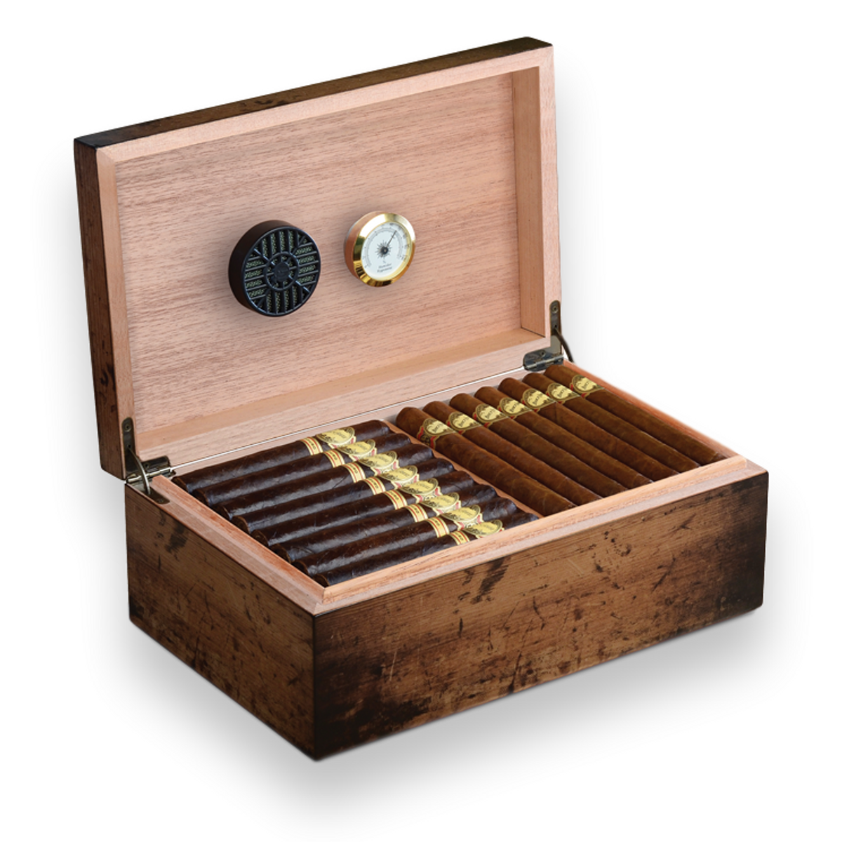 Craftsman&#39;s Bench Rustic 90-Cigar Humidor - Classic Series