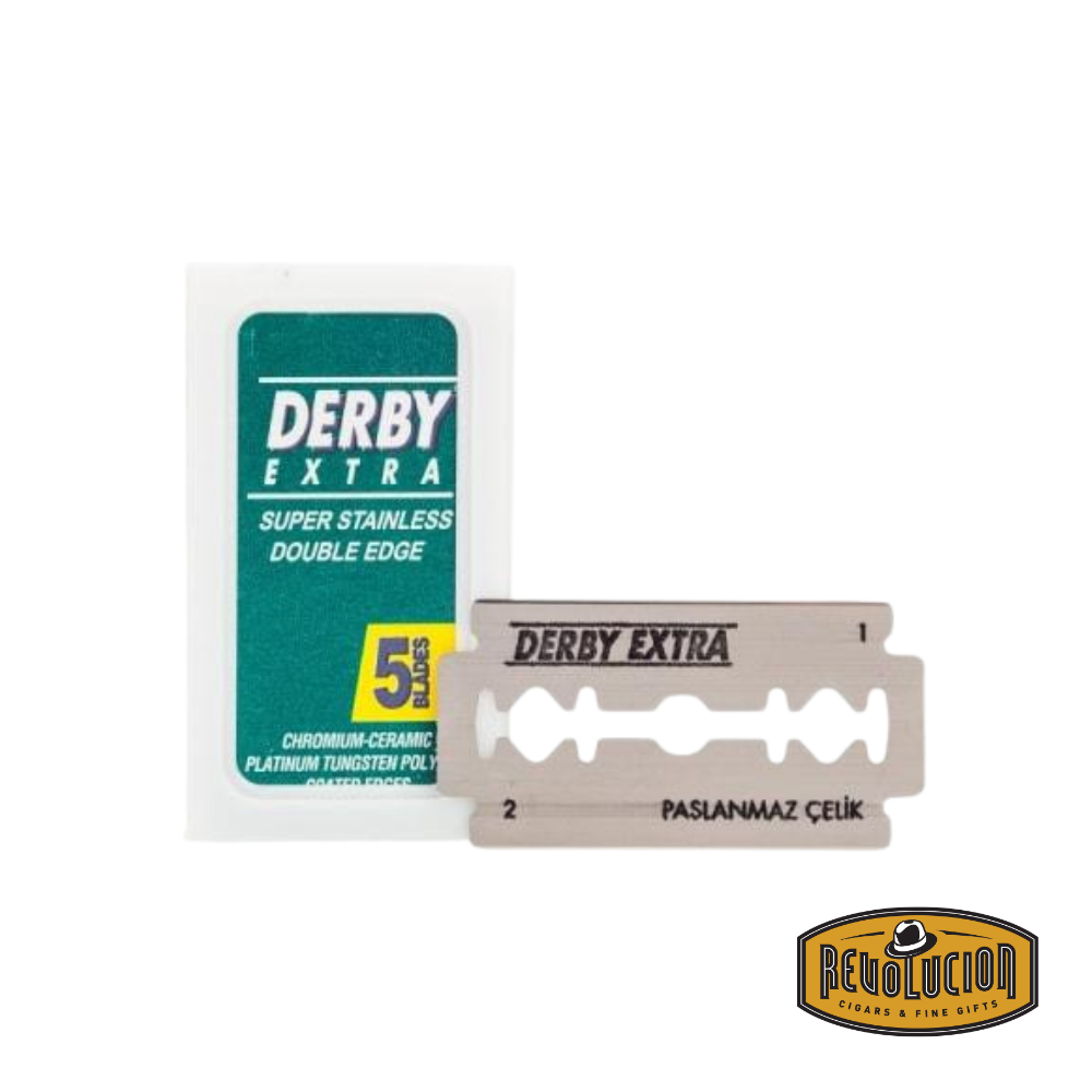 Derby Razors 5 Pack – Double edge razor blades in a compact green packaging.