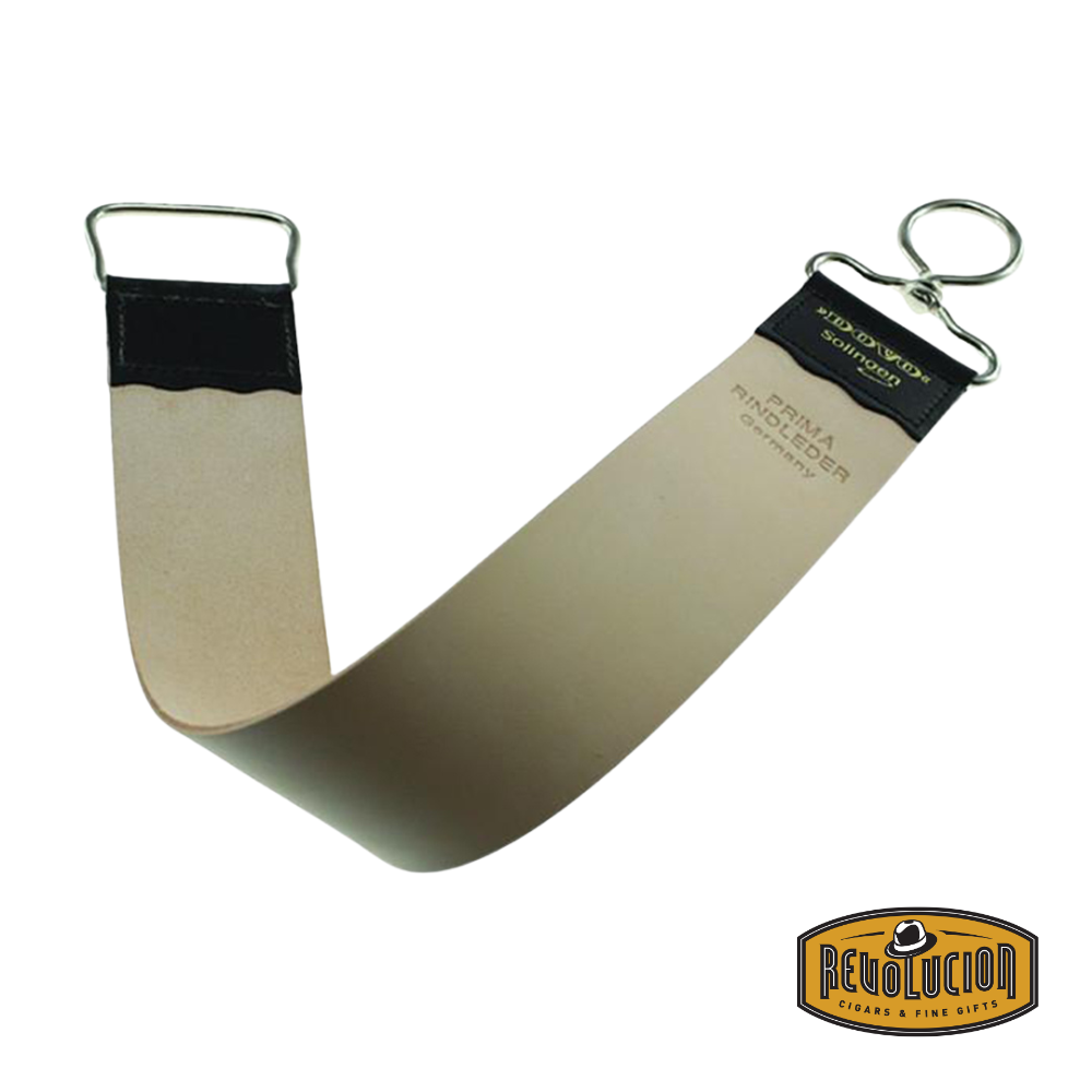 Dovo Hanging Razor Strop with Handle - Fully Extended.