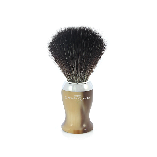 Edwin Jagger Shaving Brush Imitation Horn Synthetic Fiber - Black synthetic