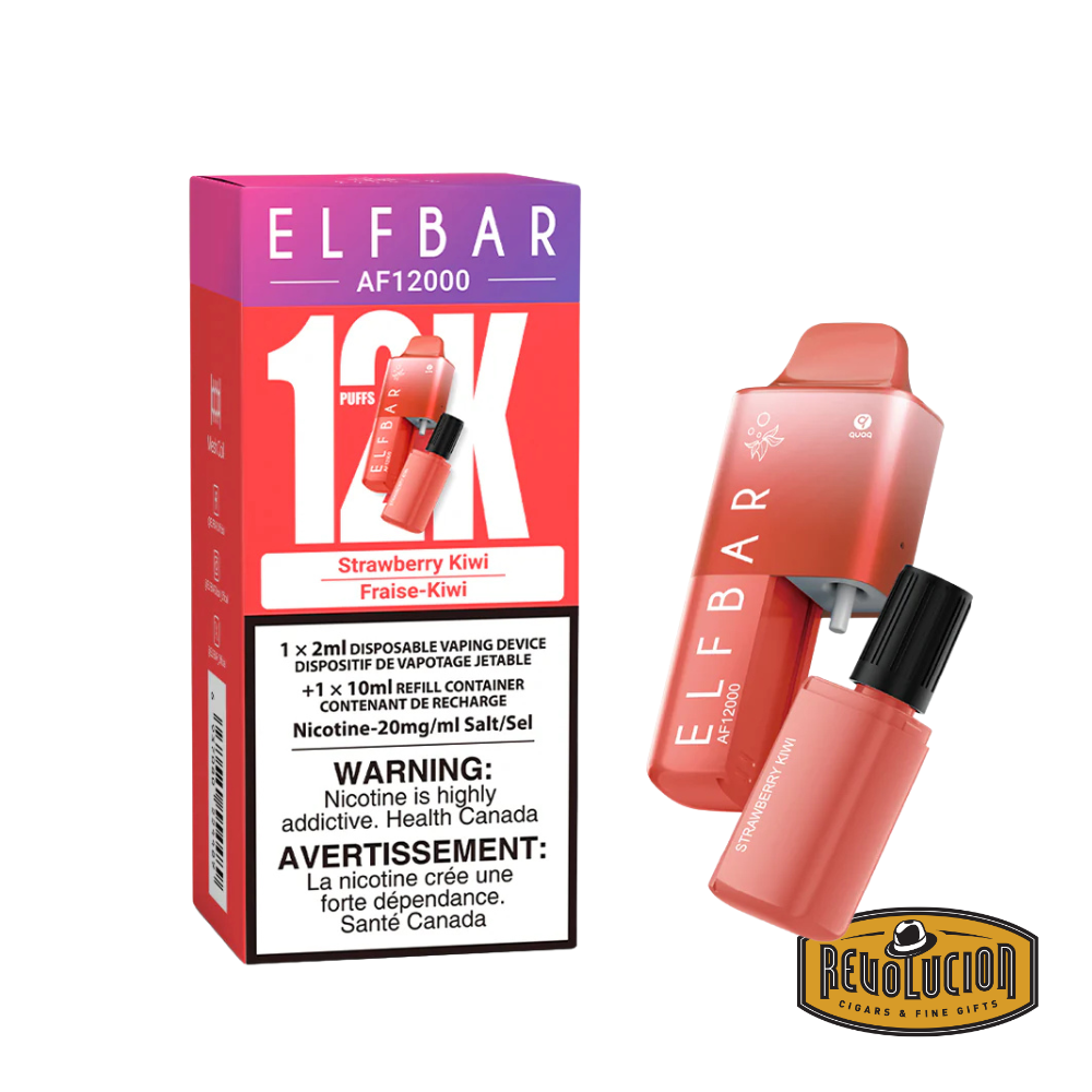 ELF Bar 12000 Strawberry Kiwi 20mg/ml disposable vape, combining sweet strawberries and tangy kiwi in a stylish, high-capacity vape device.