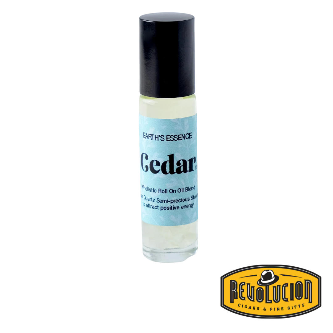 Earth's Essence Roll-on Cedar Healing Oil Blend with Clear Quartz Stones