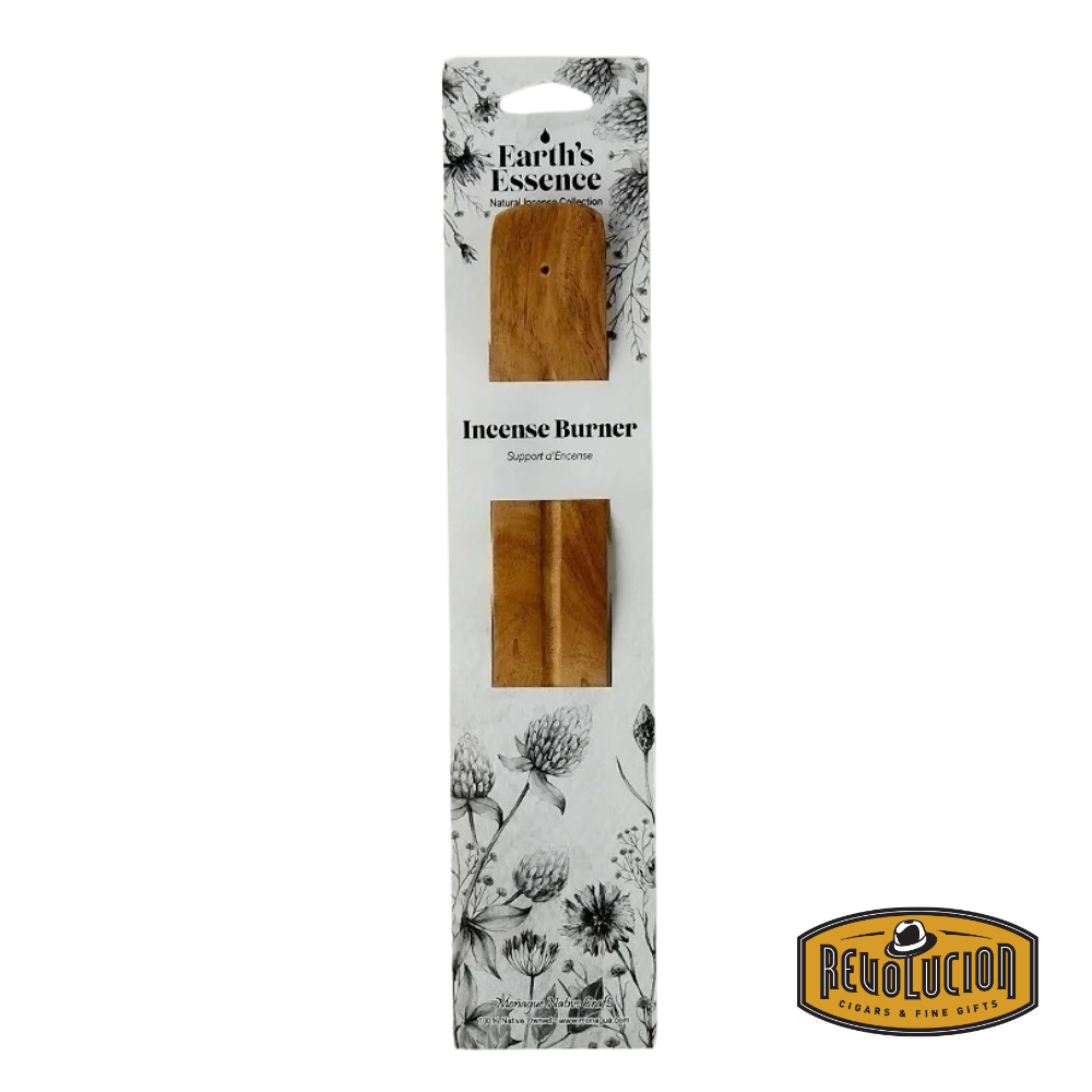 Earth Essence Wooden Incense Holder with a sleek, handcrafted design.