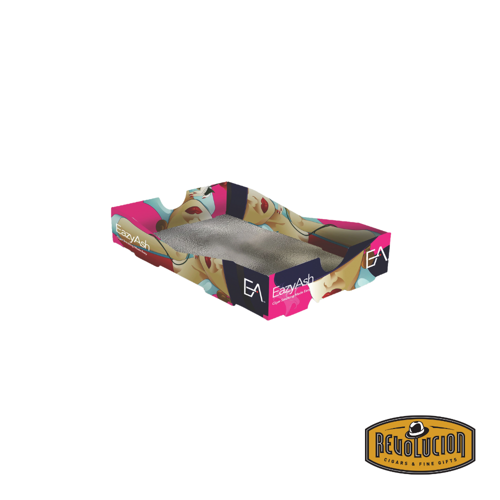 Built view of the Eazyash Disposable Ashtray, showing its functional design for holding ash and cigars securely.