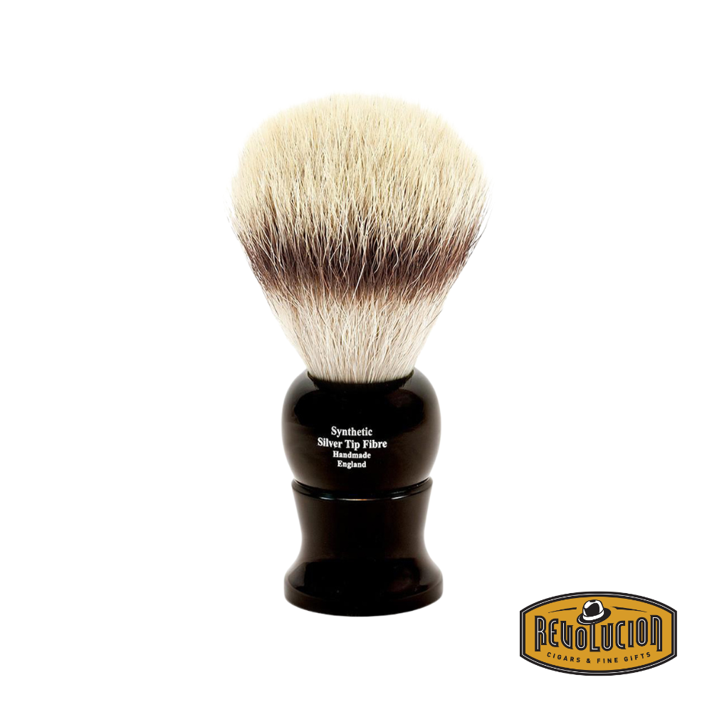 Edwin Jagger medium synthetic silver tip shaving brush with ebony handle.