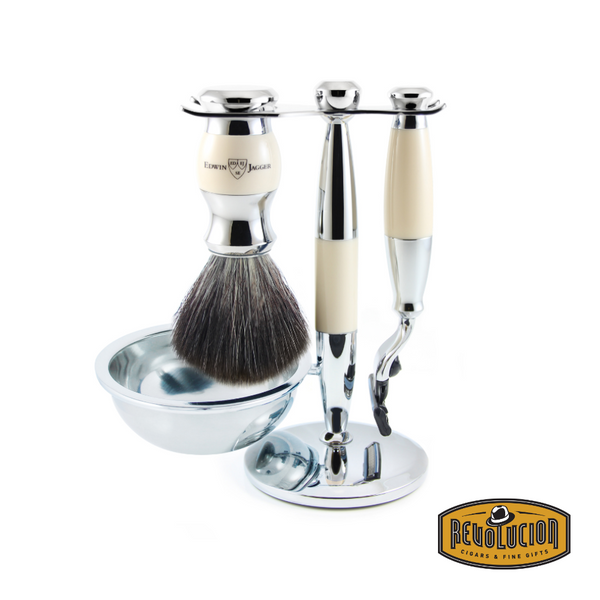 Edwin Jagger 36 Series 4pc Mach 3 Ivory Synthetic Brush