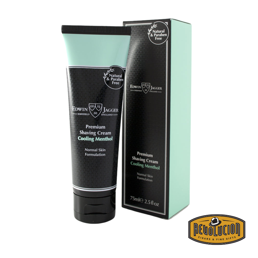 Edwin Jagger Shaving Cream Cooling Menthol – Elegant tube of premium shaving cream, offering a refreshing menthol-infused lather for a smooth, invigorating shave.