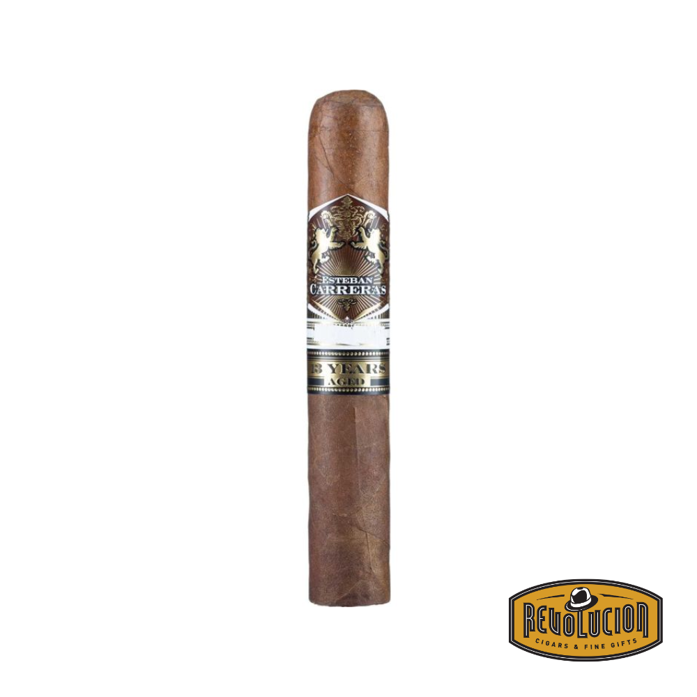 Esteban Carreras Maduro 13 Years Aged Robusto cigar, a dark and oily medium-full strength Nicaraguan cigar crafted with a well-aged Maduro wrapper.