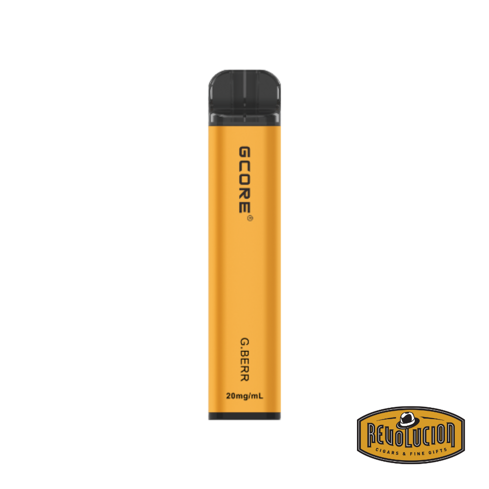 G-Core G. Berr 20mg/ml 1800 disposable vape, a sleek device featuring a mixed berry flavor blend with a smooth nicotine delivery.