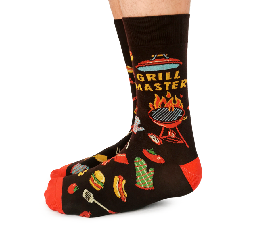 Uptown Calf Length Cotton Trendy Unisex Socks Grill Master