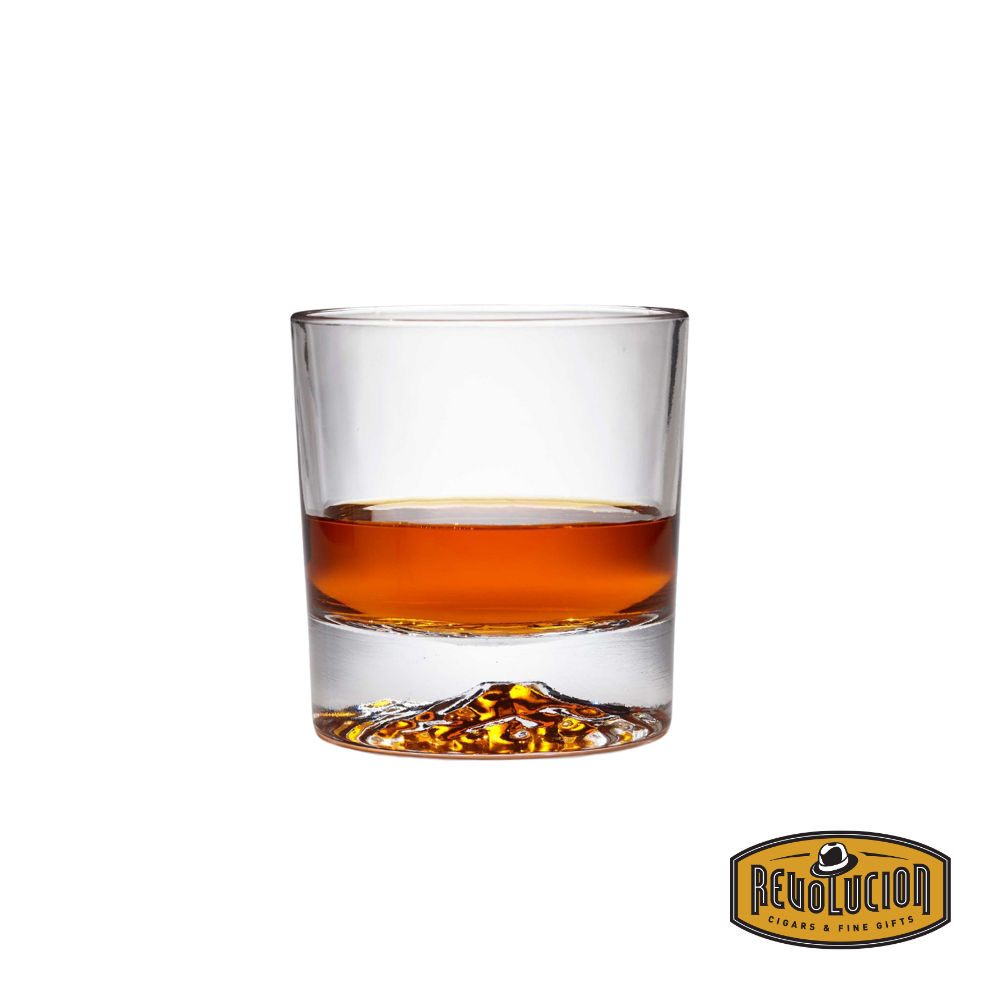 A set of four Globe Ice Tip Glasses, each elegantly filled with whisky, showcasing their unique rounded design and ice tip feature for an enhanced drinking experience.