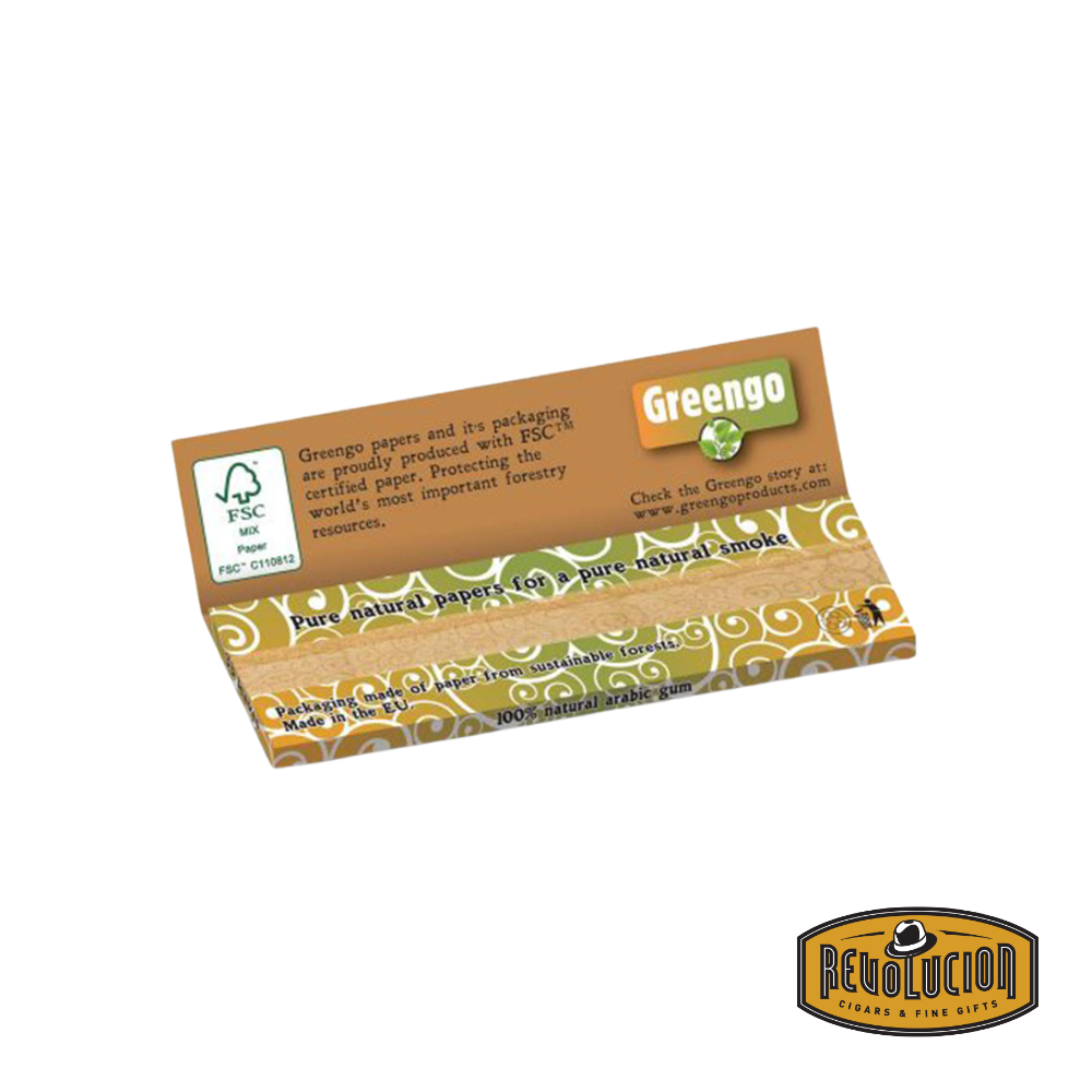 Greengo King Size Regular Rolling Papers – a pack of 33 all-natural, unbleached papers with eco-friendly packaging.