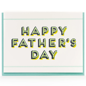 Modern Graphic Letterpress Fathers Day Greeting Card