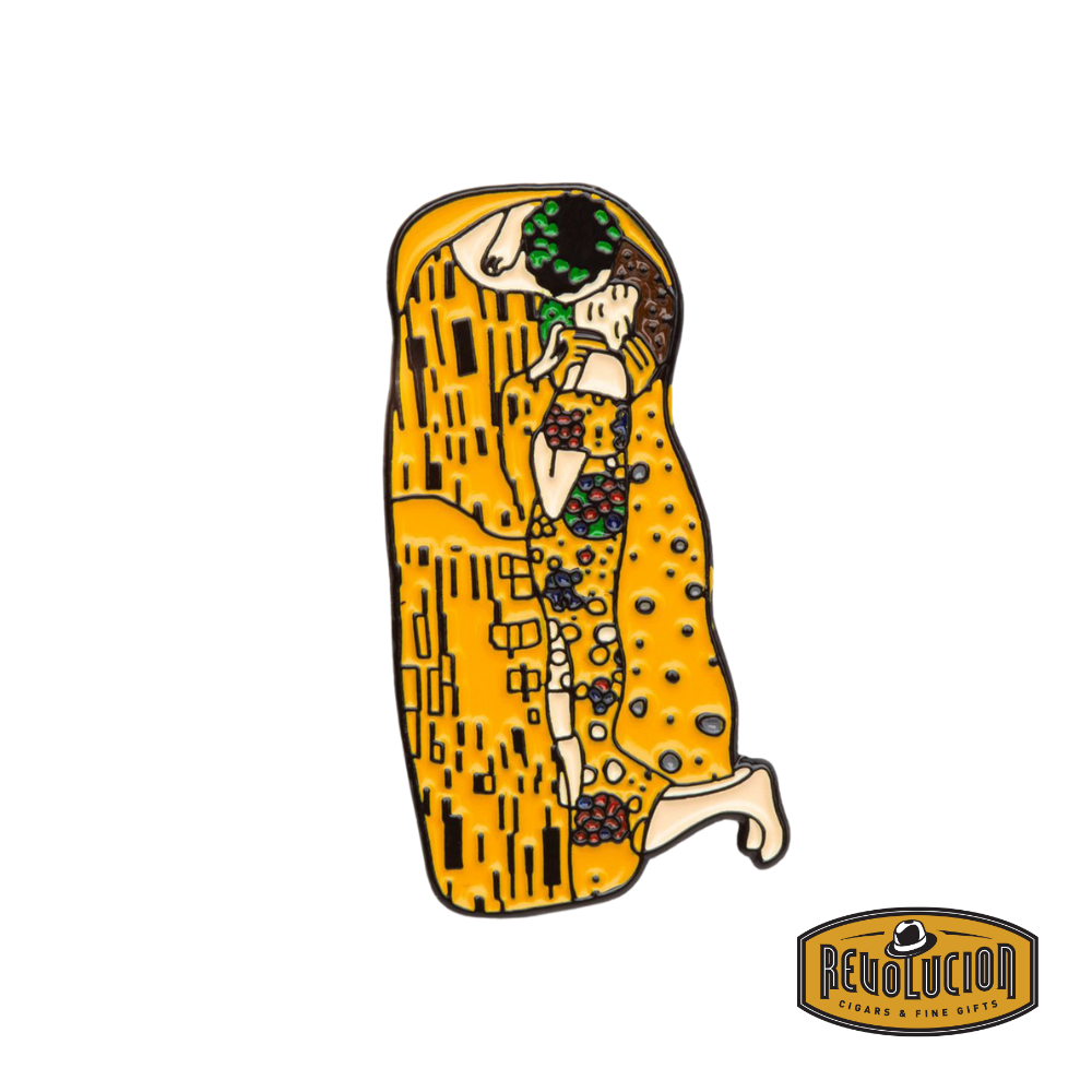 Gustav Klimt Kiss Magnet by Today Is Art Day, featuring a detailed reproduction of the famous artwork The Kiss in a compact and decorative magnet form.