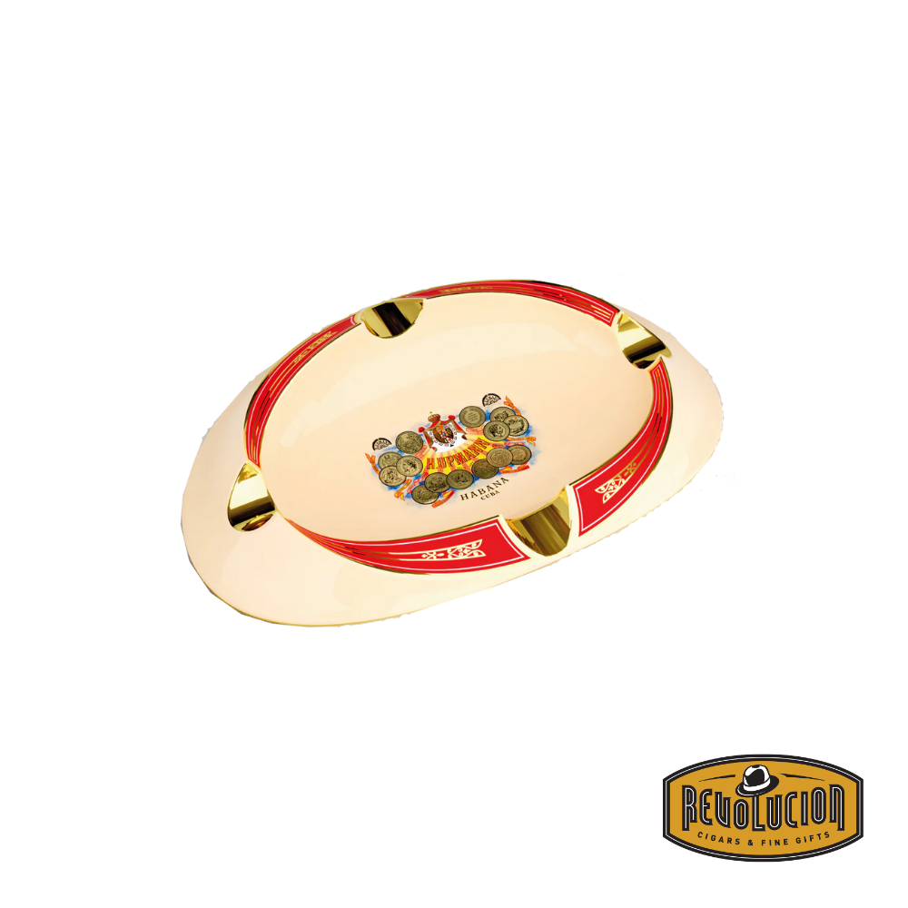 beige, red and gold logo H. Upmann Habanos 4 Cigar Ashtray